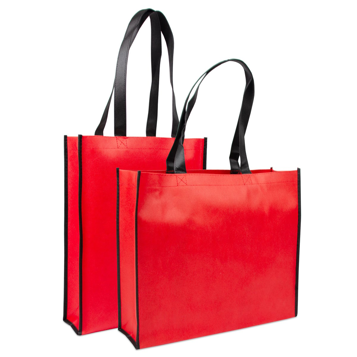 Non-woven shoppers - rood_zwart duotone rood groep